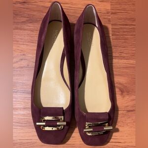 Michael Kors Plum Suede Gloria Ballet Flats, Size 7.5